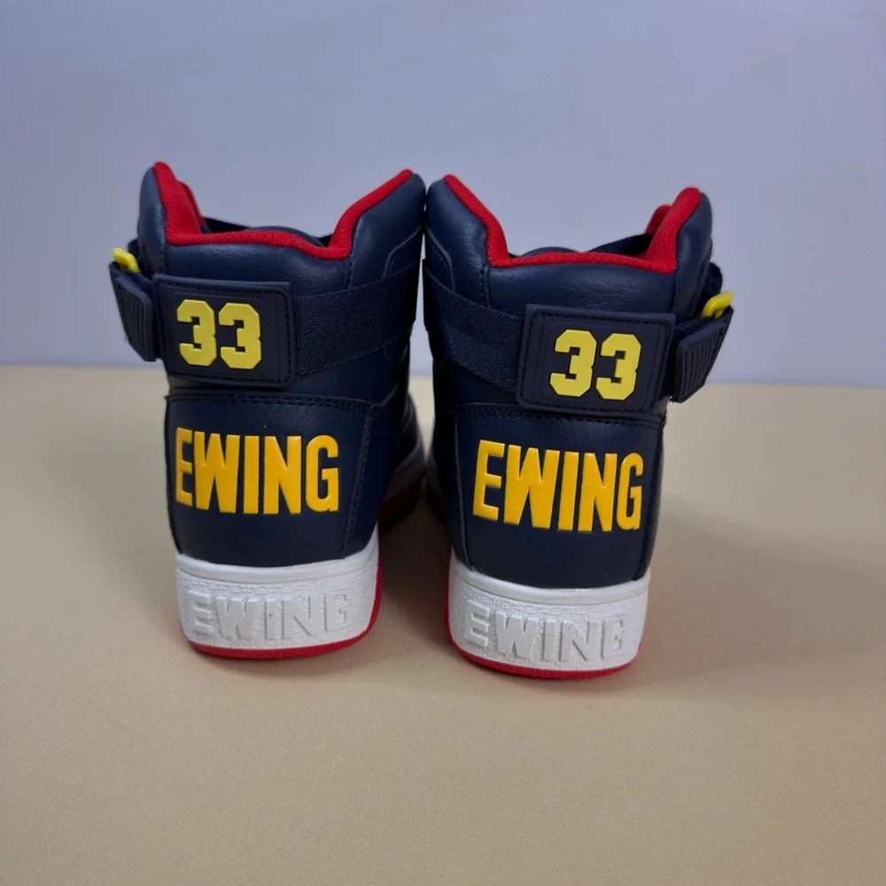 New‎ Ewing Athletics 33 HI Orion Rebound Womens 9 Navy Red Yellow Sneakers Box